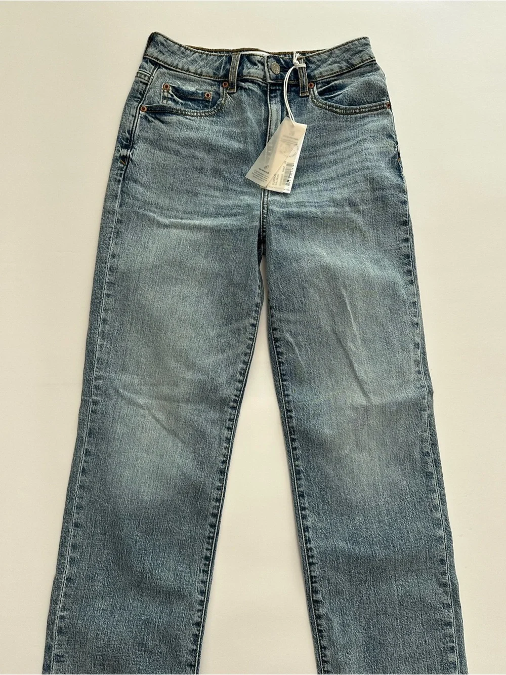 Daze 90s inspired Minimalist High Rise Straight Leg Light Wash Relaxed Denim